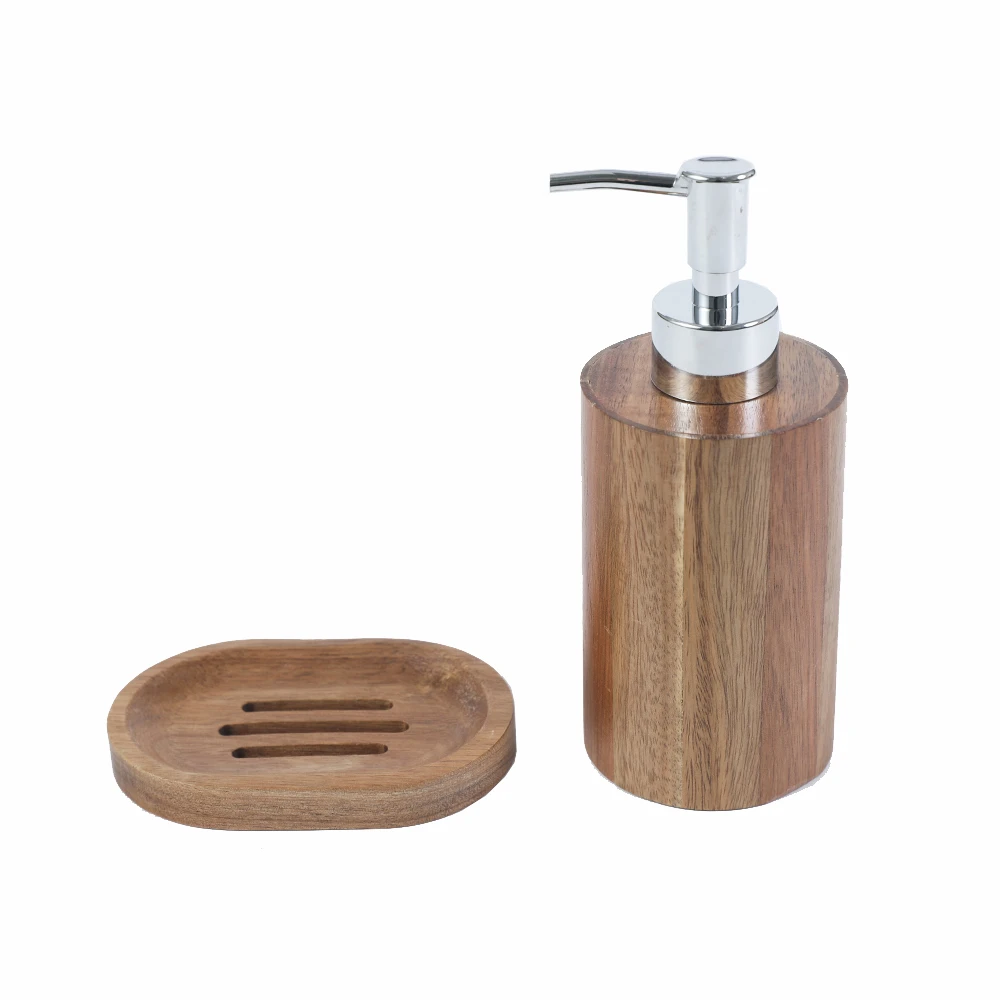 Acacia Wood Bathroom Set 2 Wooden Bathroom Product With Wood Soap Box