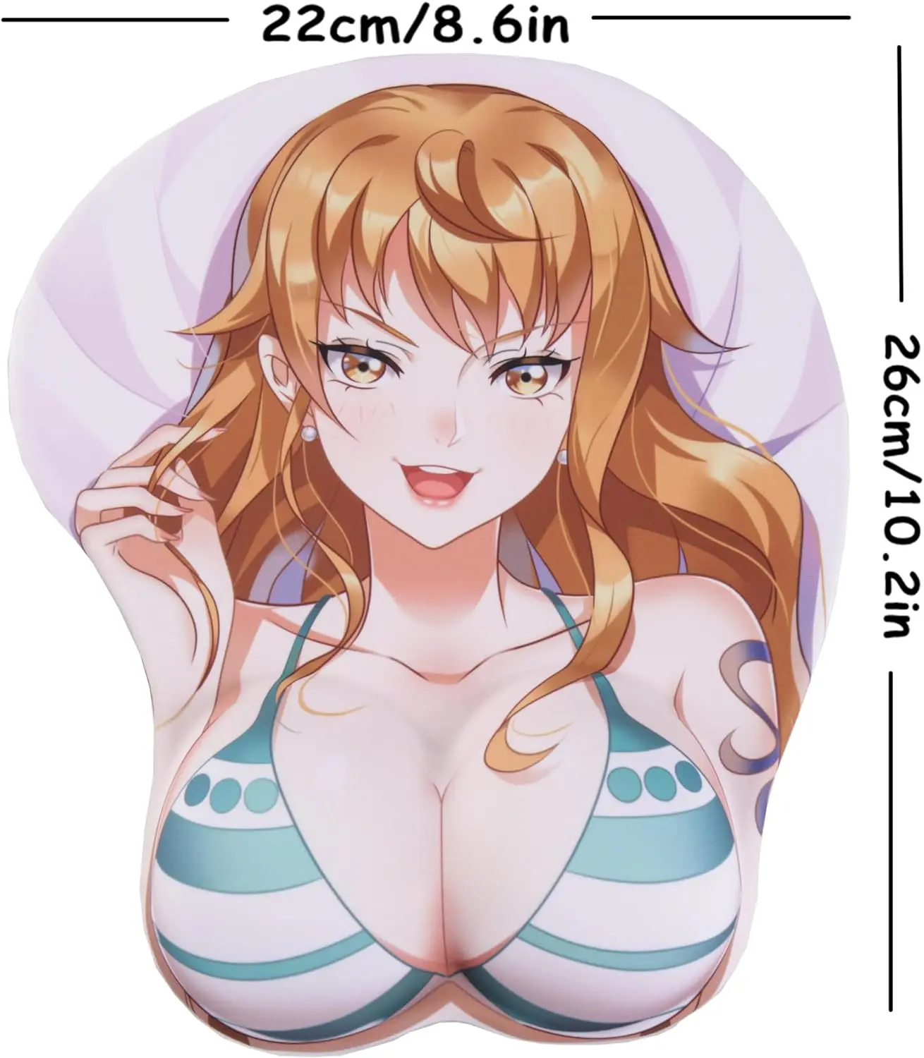 Wholesale Nami Anime 3D Cartoon Gel Sexy Japanese Girl Breast Silicone  Ergonomic Giming Mousepad for Mouse