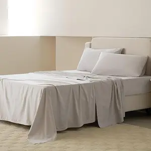 Viscose Satin Bed Sheets Set Woven Top Sheet Bedding Set Eco-friendly Bamboo Organic Bamboo 60 Solid 100% Bamboo Fabric