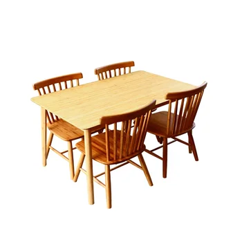 Factory cheap luxury dining room furniture set 100% bamboo dining table
