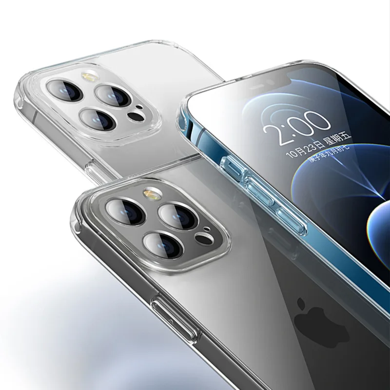 Противоударный чехол с углами для iPhone 13 Pro Max прозрачный защитный из ТПУ камеры телефона 12 11 XS 7 8