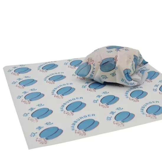 Low MOQ Custom Fast Food Hamburger Packaging Paper Food Grade Paper