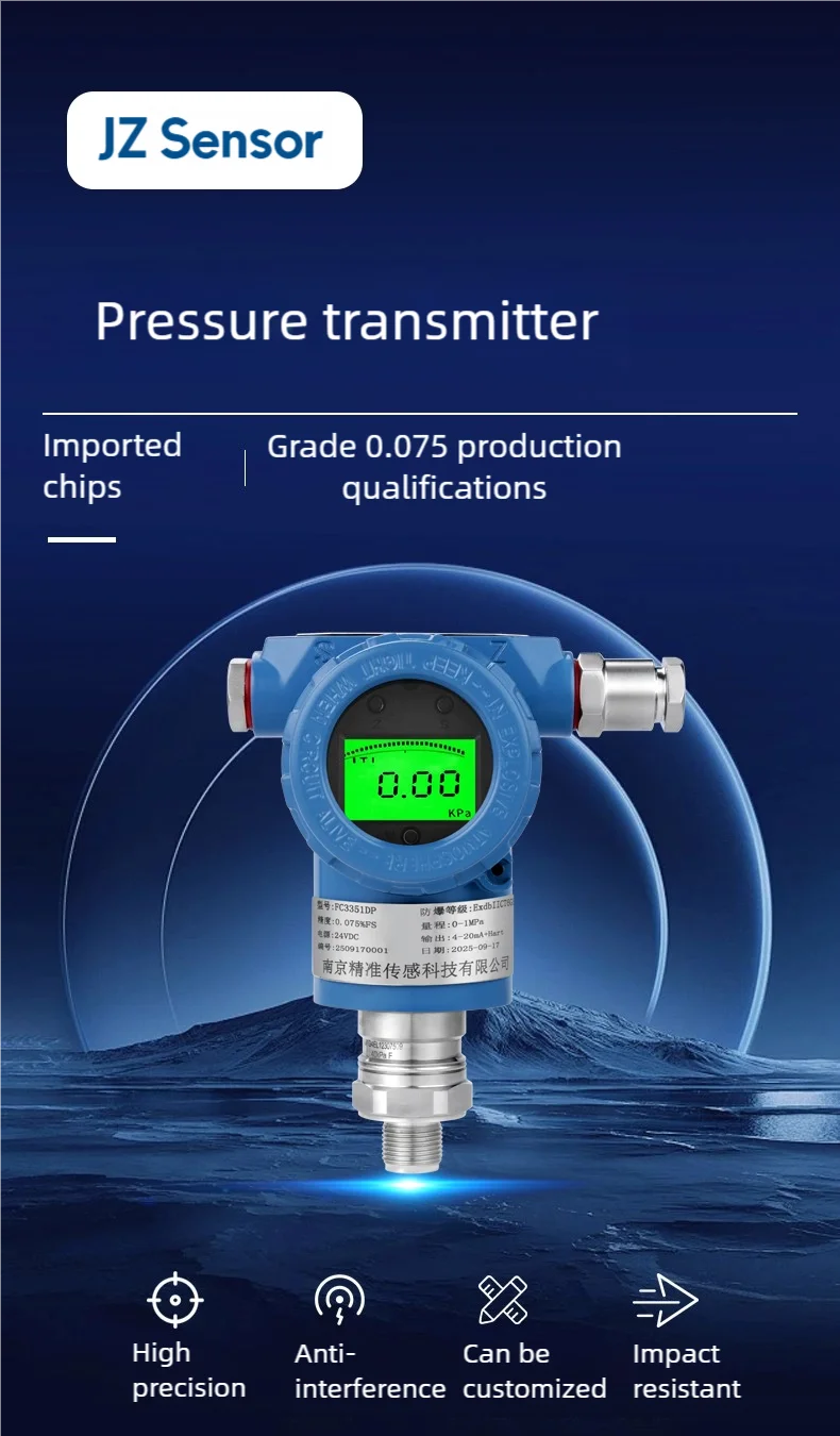 3051 Intelligent Pressure Sensor Explosion-proof Type 4-20mA DC+HART ...