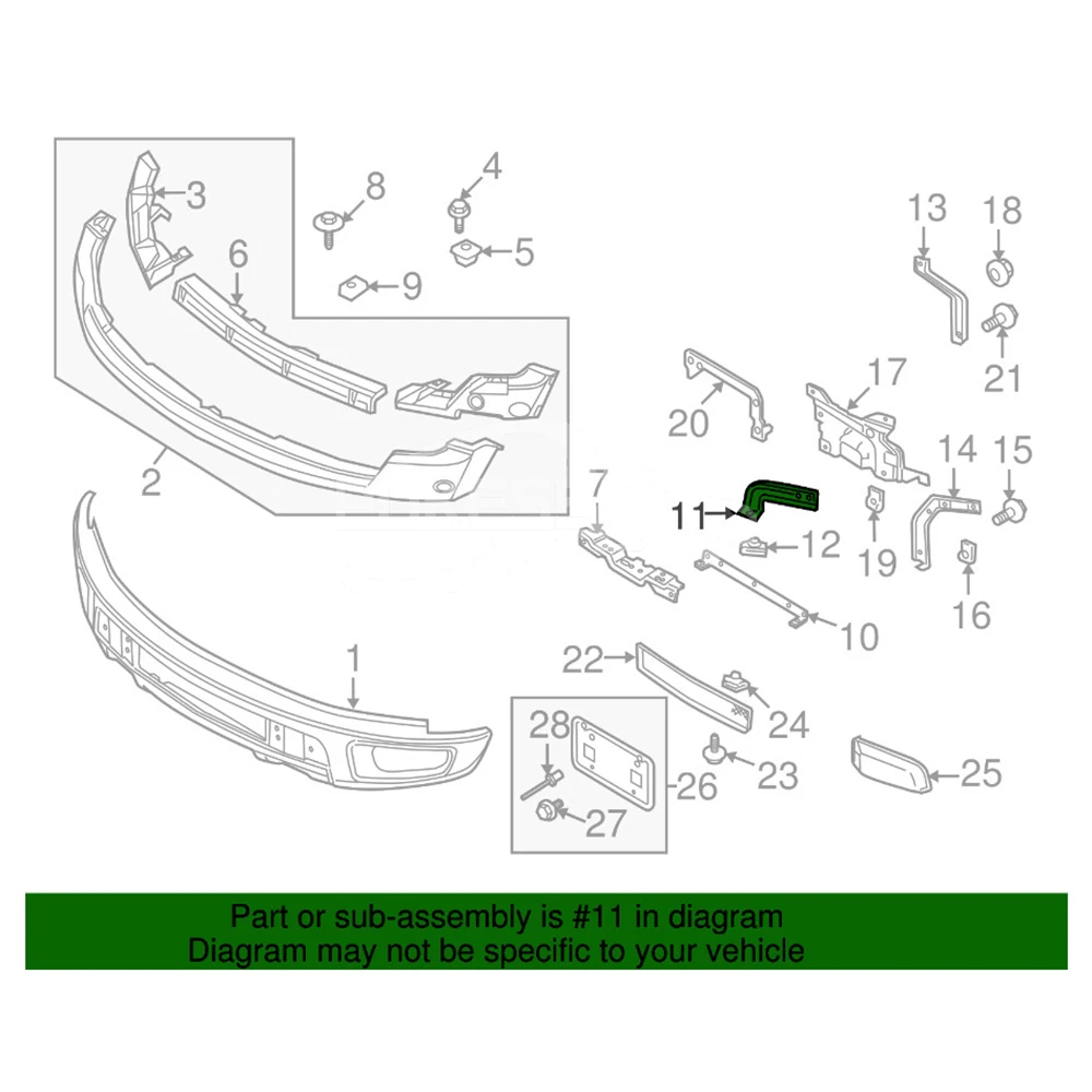 AL3Z17754A AL3V17754AB Right Front Bumper Bracket — 3