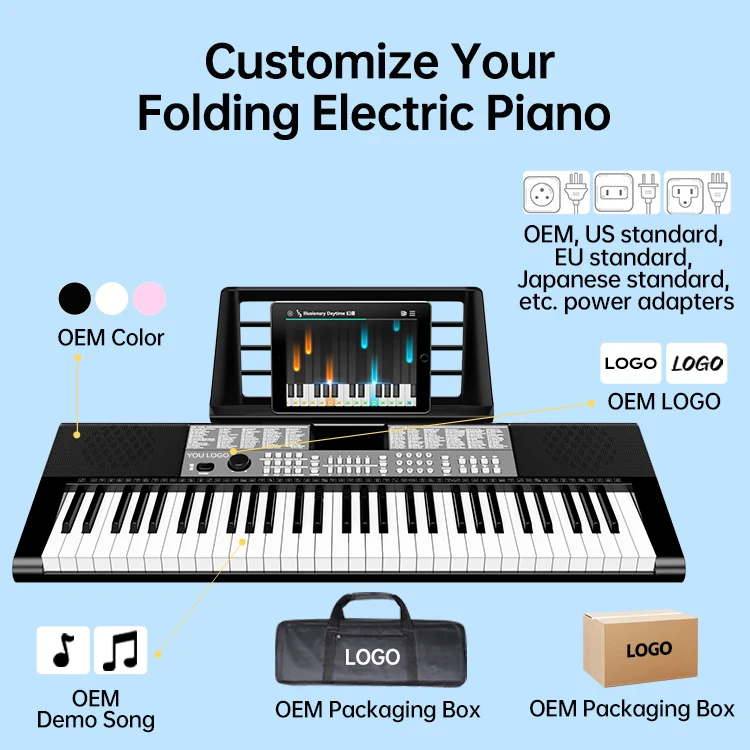 TERENCE SP611 Music Piano 61 Keys Electric Keyboard for Church