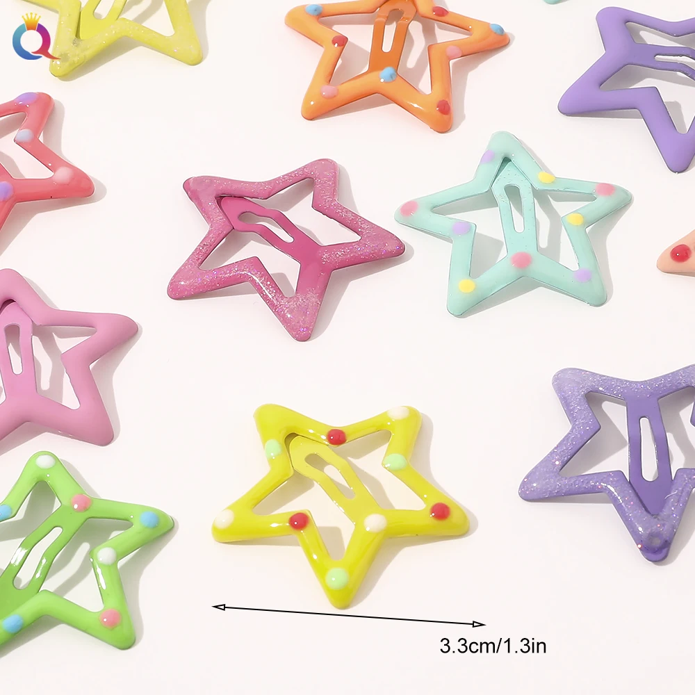 6 Piece Hairgrip Set Five Pointed Star Pentagram Pattern Hair Slide ...