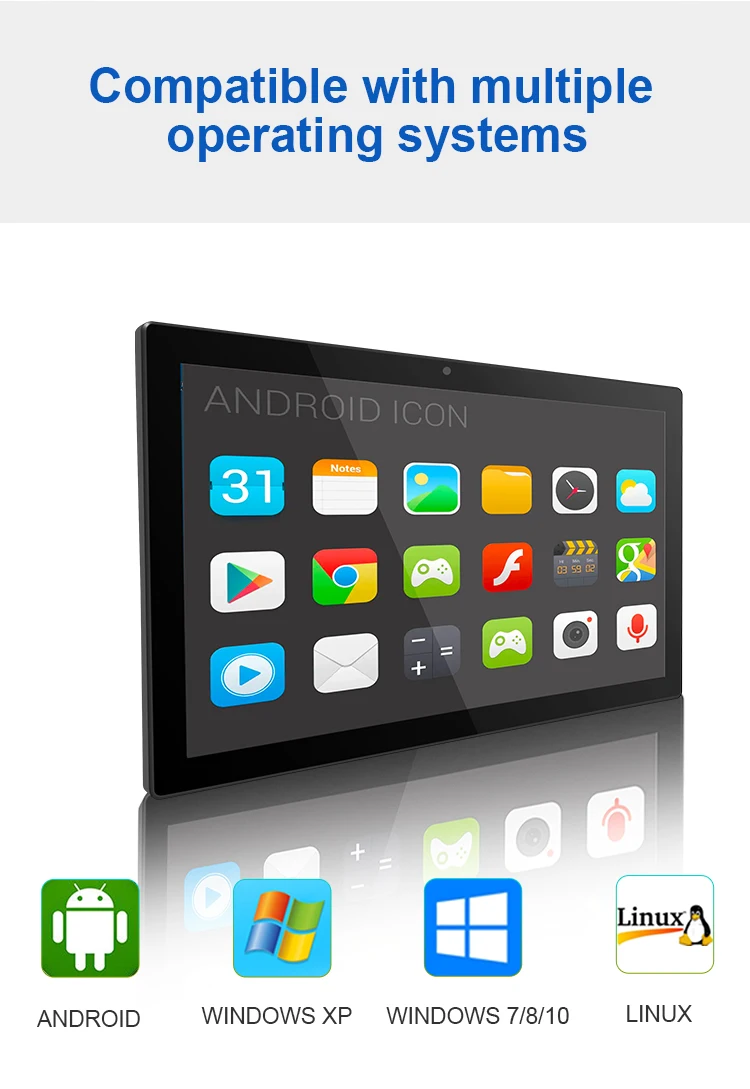 23.6 Inch IPS 2+16/4+16 All in One Industrial Panel PC Android VESA Wall Mount 2+16/4+16 23.6 Inch IPS AMD Touch Tablet Pc