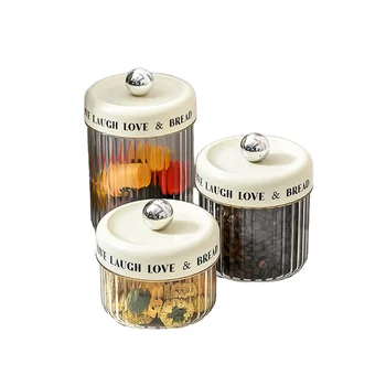Clear Airtight Food Canisters with Leak-Proof Storage Lids Kitchen Organization Pantry Storage Containers for Back to School