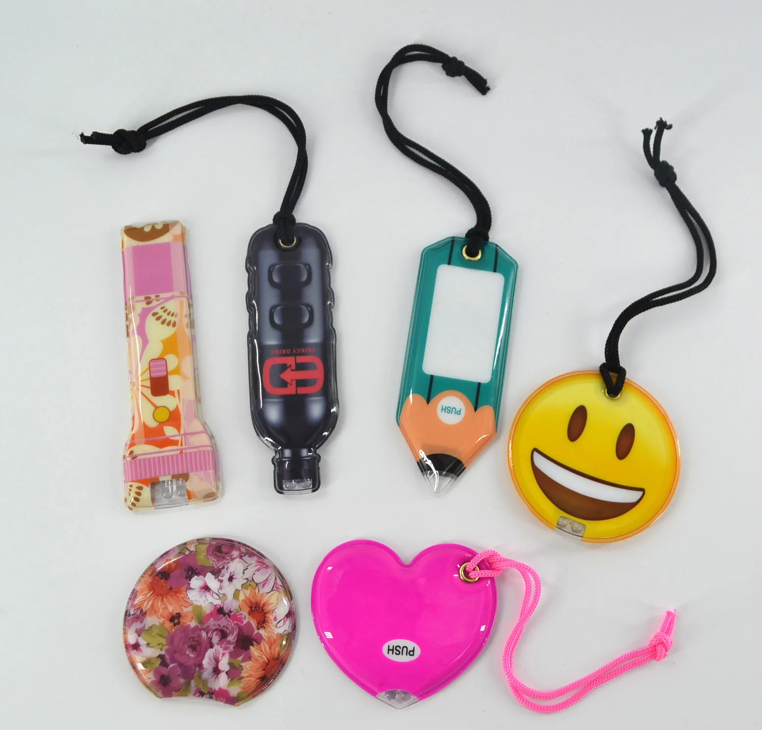 Multiple Designs Promotion Gift Mini Torch Light Pocket Thin Card Magnetic PVC Torch 2 LED Flat Magnetic Flashlight