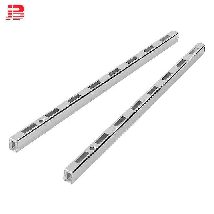 Chrome plated metal column slotted strut U/C channel