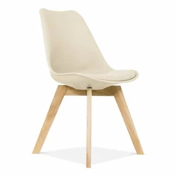 2021 Contemporary Modern PP Plastic China Charles Little Tulip Design Cafe Dinning Room Dining Chair With Leather Cushion