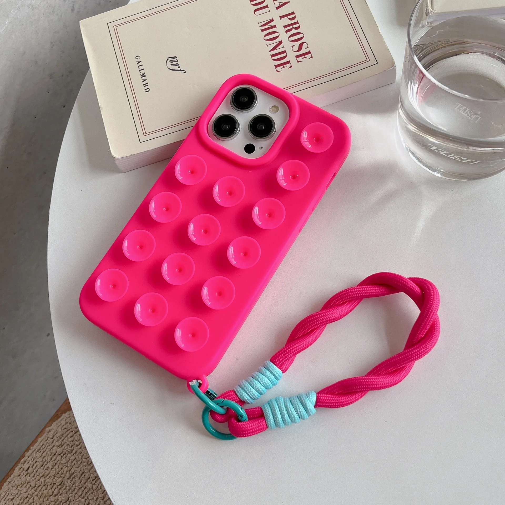 Silicone Suction Cup Mobile Phone Case With Lanyard Soft Cover For Iphone 15 14 13 12 11 Xr Xs Max Pro Plus manufacture