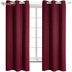 Wholesale Bedroom Living Room Window 100%polyester Blackout Curtains with 3 Layers