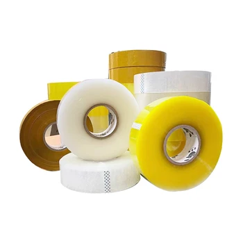 Factory wholesale 1000m 1000y Clear Transparent Yellowish Machinery Machine Length Carton Sealing Packing Tape