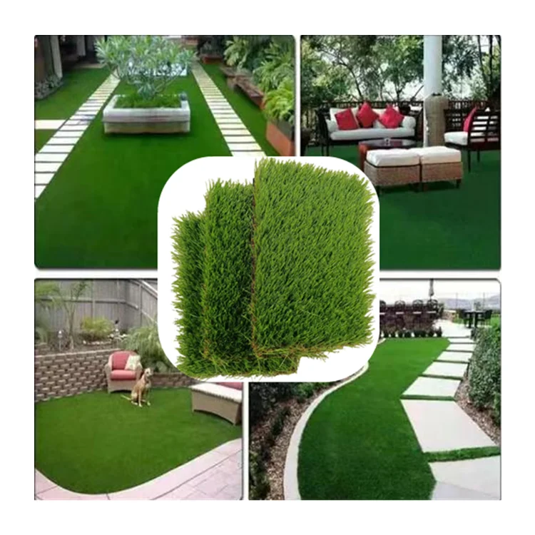 Populær grønn gressmatte slitesterkt materiale landskap syntetisk teppe gress kunstgress