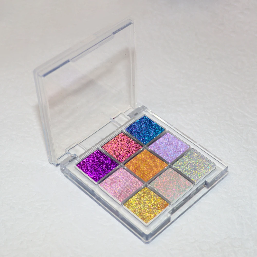 9 Multichrome Eyeshadow Palette Dense Color Multichrome Makeup Shimmer Pastel Duochrome