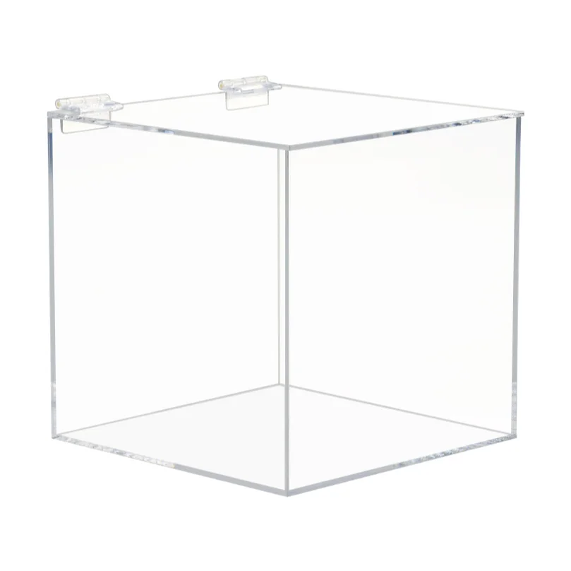 Custom Size Clear Acrylic Display Box With Hinged Lid Buy Clear