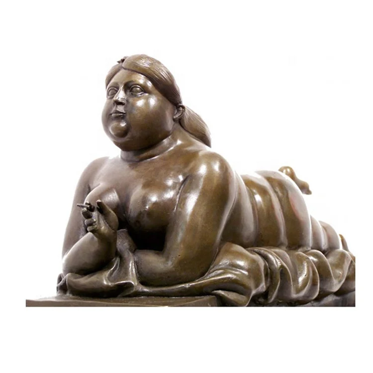European Design Style Large Outdoor Bronze Sculpture of a Fat Woman for Sale