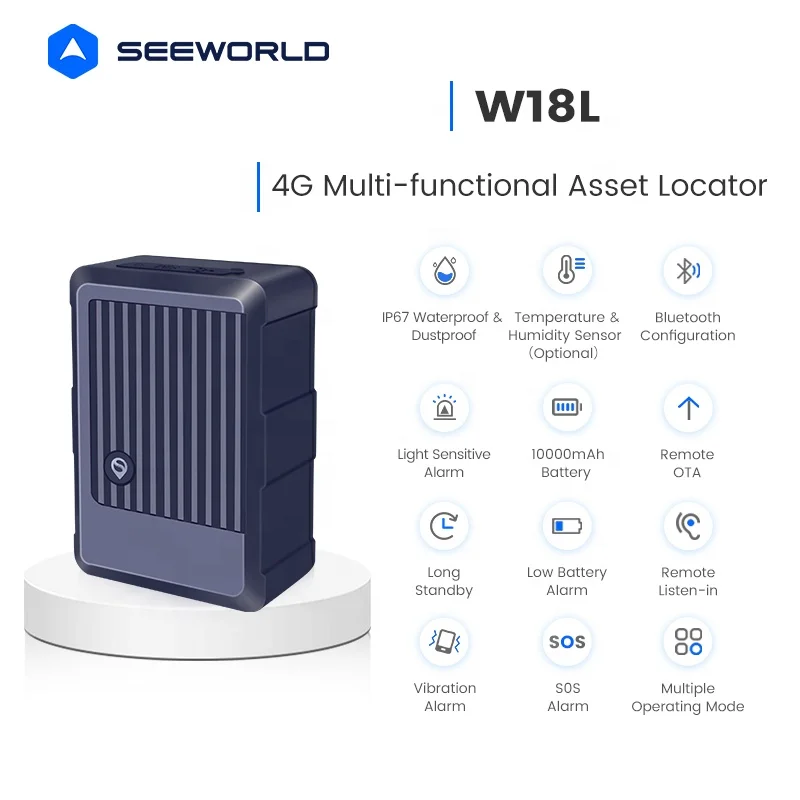 2025 New Locator with Humidity Sensor Cold Chain IoT Temperature Monitoring Cargo GPS Tracker 10000mAh Big Battery