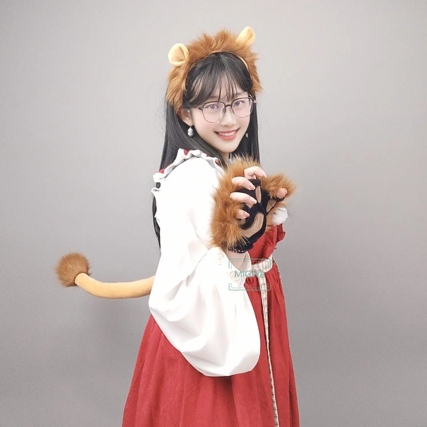 Набор из искусственных пушистых ушей льва