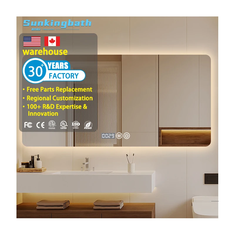 Hot-Selling Hotel Bathroom Magnifying Wall Mount Makeup Bathroom Led Mirror Fogless Furniture Vanity Mirror