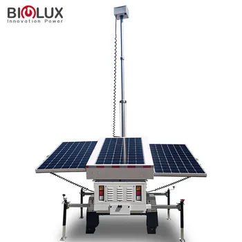 BIGLUX Mobile Solar Power CCTV Tower Parking Lot Commercial Security  Camera Towers