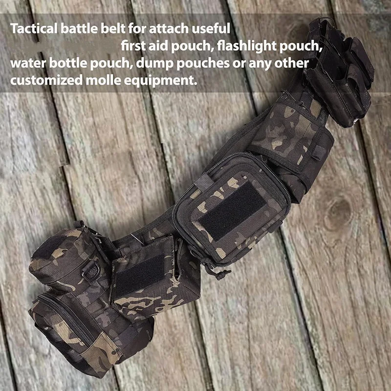 Premium Adjustable High Quality Breathable Tactical Battle Belt and Durable Duty Belt Outdoor Hunting Utility Adjustable Belt