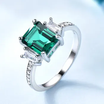 Silver Jewelry Ring With Nepali Stone Handmade Emerald Green Engagement 925 Sterling Silver Jewelry CZ Gemstone Rings
