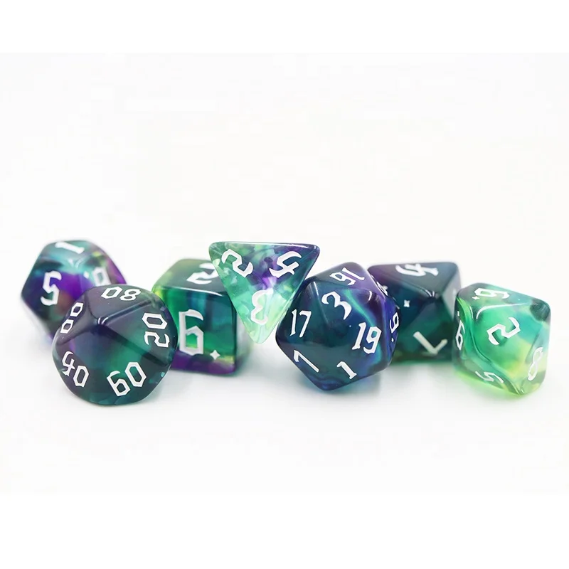 Daus DND acrílics polièdrics RPG personalitzats de 16 mm, conjunt translúcid de 4 colors