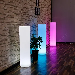Contemporary 16-Color Cylinder LED Floor Lamp for Home Living Room Hotel Garden Decoration Remote Control Mode Modern Design