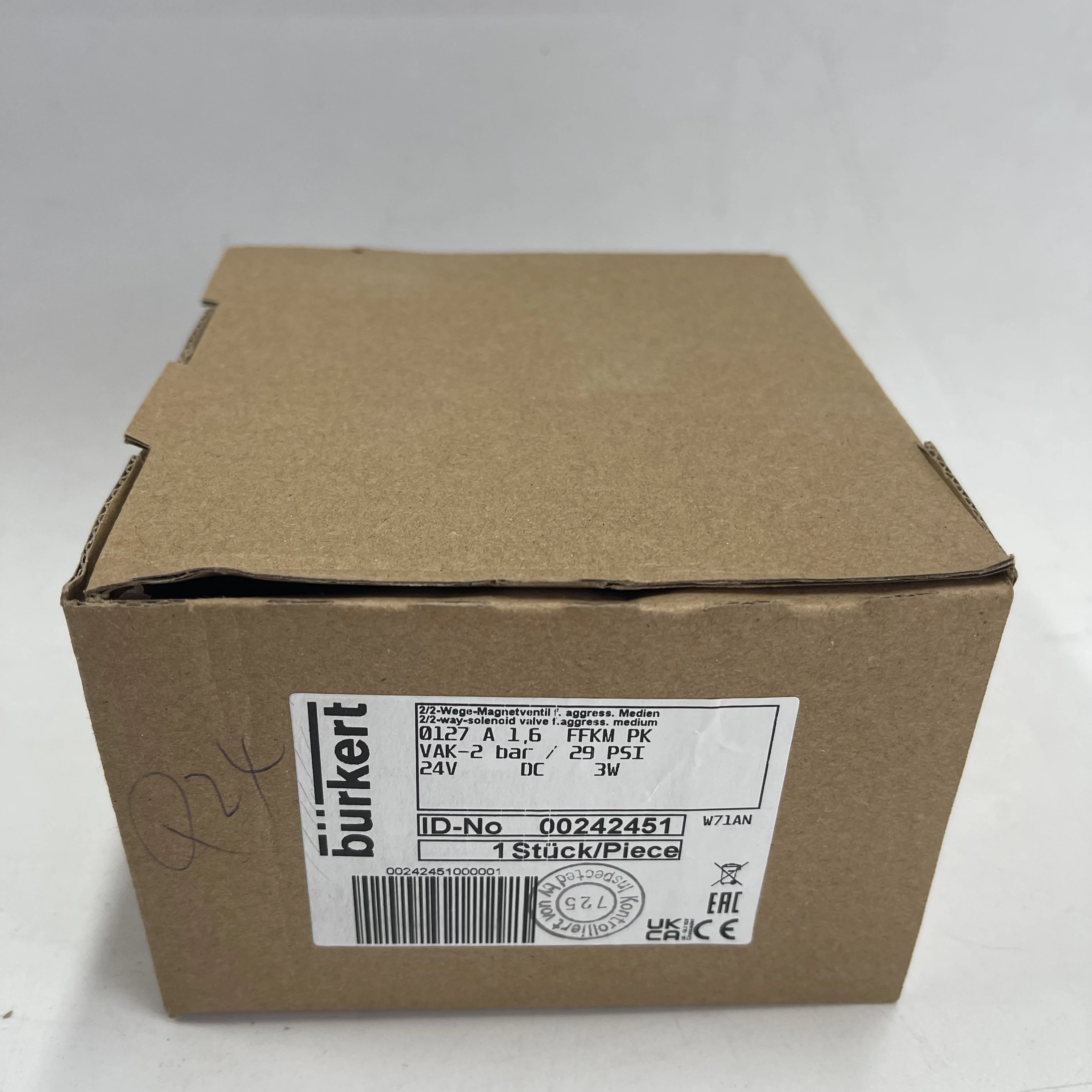 Burkert Solenoid Valve 00242451 0127 A 1.6 FFKM PK 