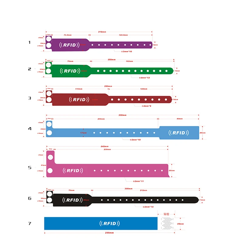 ISO14443A Compliant Asset Tags and Labels NFC Disposable PVC Wristband for Hotel Keyless Entry & Spa Services