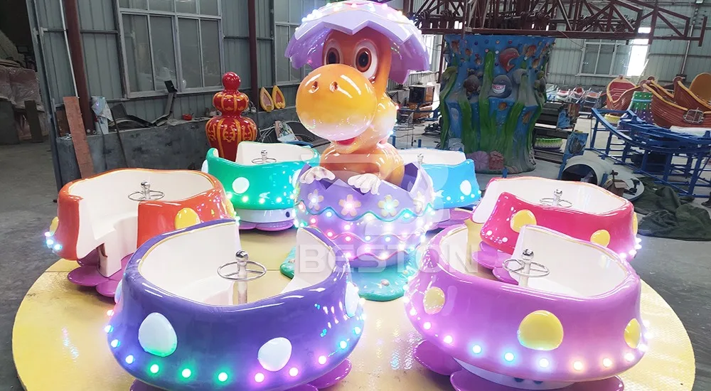 Beston Amusement Coffee Cup Rides /dinosaur Rotating Cup Tea Cup Rides