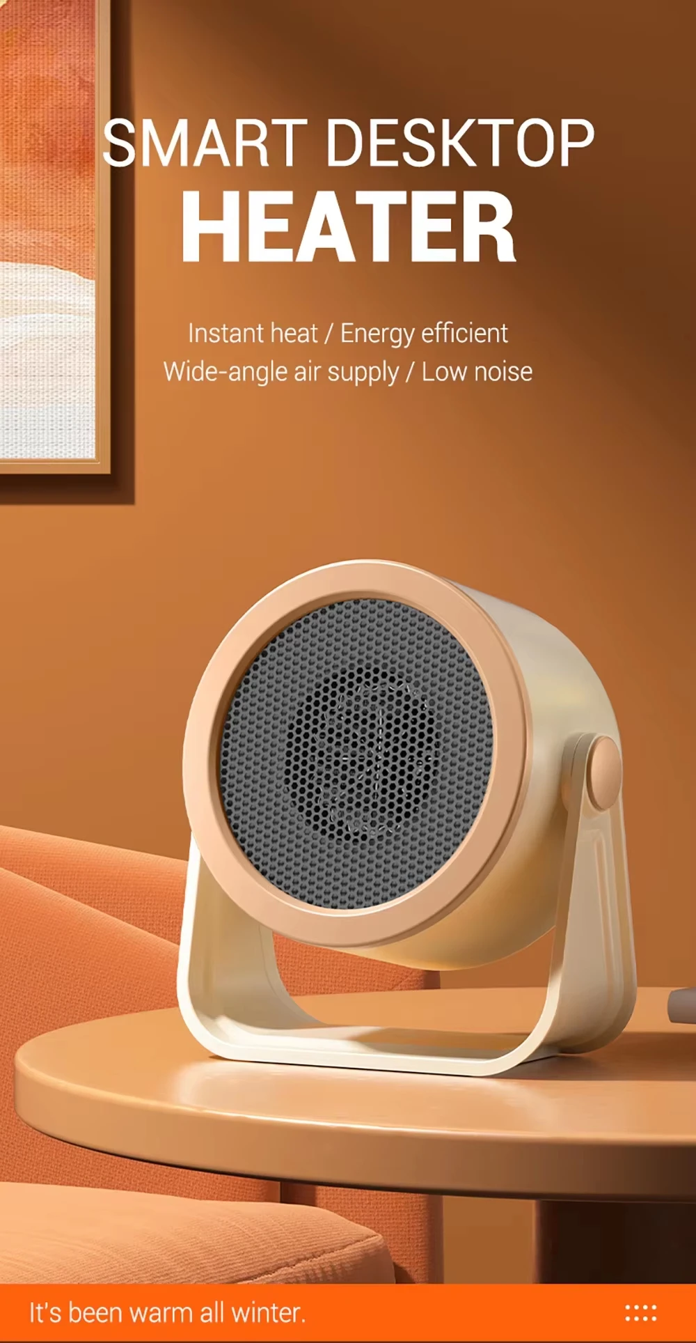 Ceramic Plastic Space Fan, Portable, PTC, 500W - detail 2