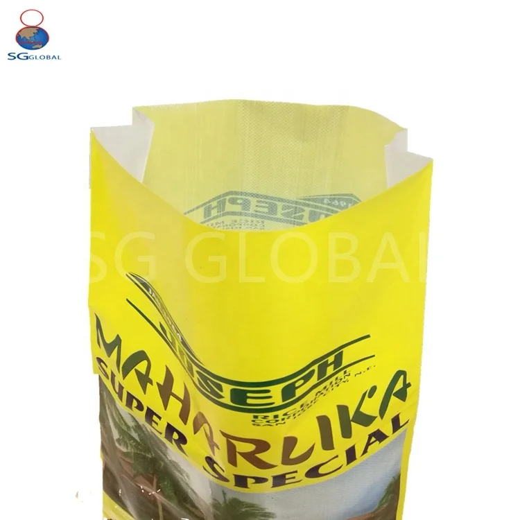Wholesale Custom Bopp Printed 25kg 25kg Grain Bag pp Sack Package Plastic Woven Rice Packing Bag