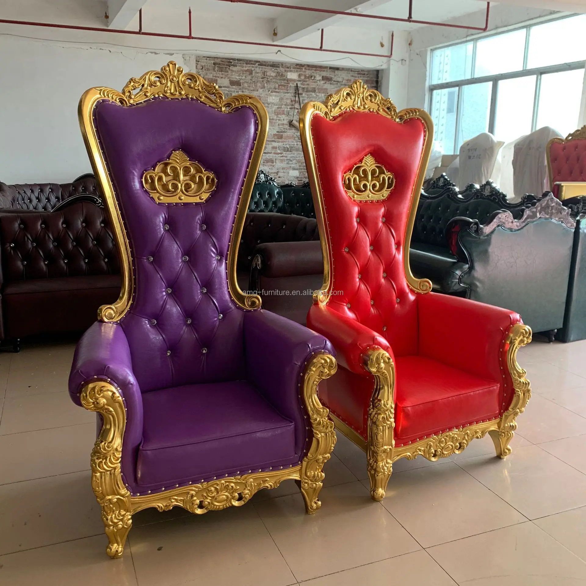 Royal Cheap Throne Chair King And Queen Wholesale Hotel Event Wedding King Throne Chair Luxury