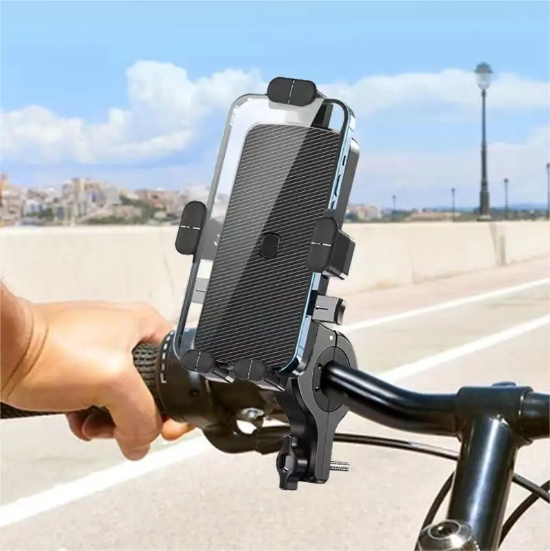 Supporto universale regolabile e antiurto per telefono da manubrio di bicicletta e moto._voghion.com