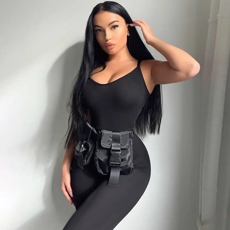 2025 Spring Summer Women Jumpsuits Custom Logo Solid Color Workout Jumpsuit Bodycon One Piece Women Clothing