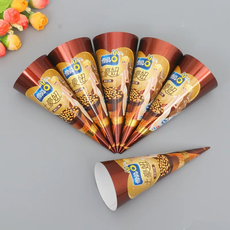 Papier de cône pour la crème glacée en aluminium papier feuille stratifiée