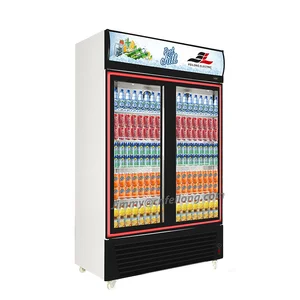 LSC-1080Y Beverage Cooler Two Doors Display Upright Freezer Commercial showcase Refrigerator