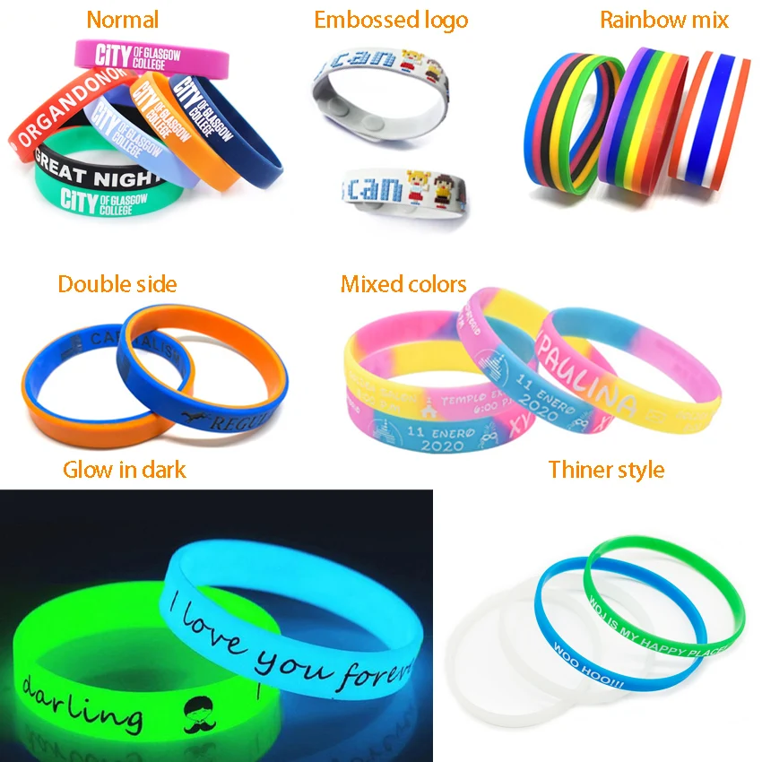 Eco-friendly Professional Custom Logo Make Your Own Logo Bracelet Silicone Wristbands for Event factory