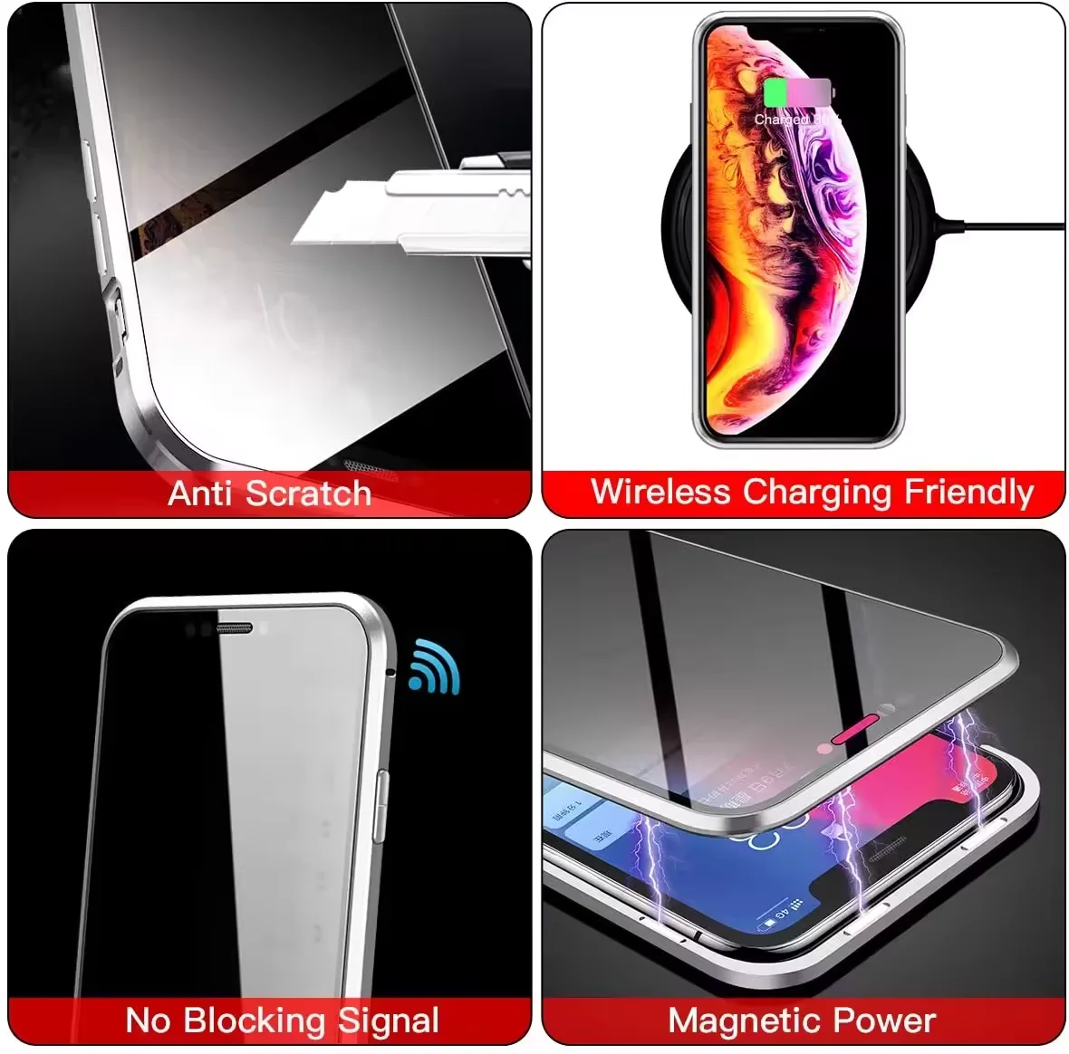 Jonwelsy Anti Peeping Cover per iPhone 16 Pro Max, 360 Gradi Protezione