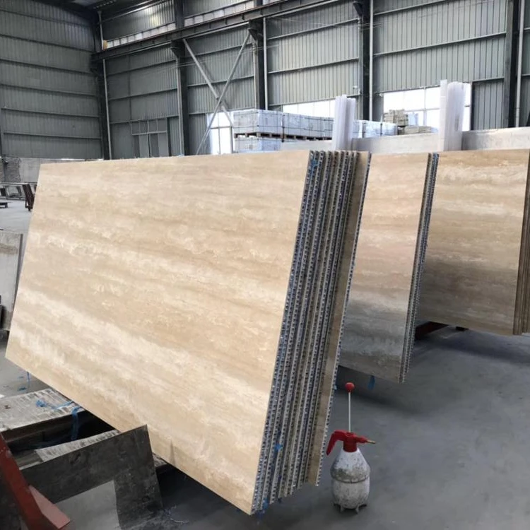 GOLDTOP OEM/ODM Beige Travertine Slabs Walling Roman Travertine Travertino Aluminum Fireproof Honeycomb Stone Composite Panels