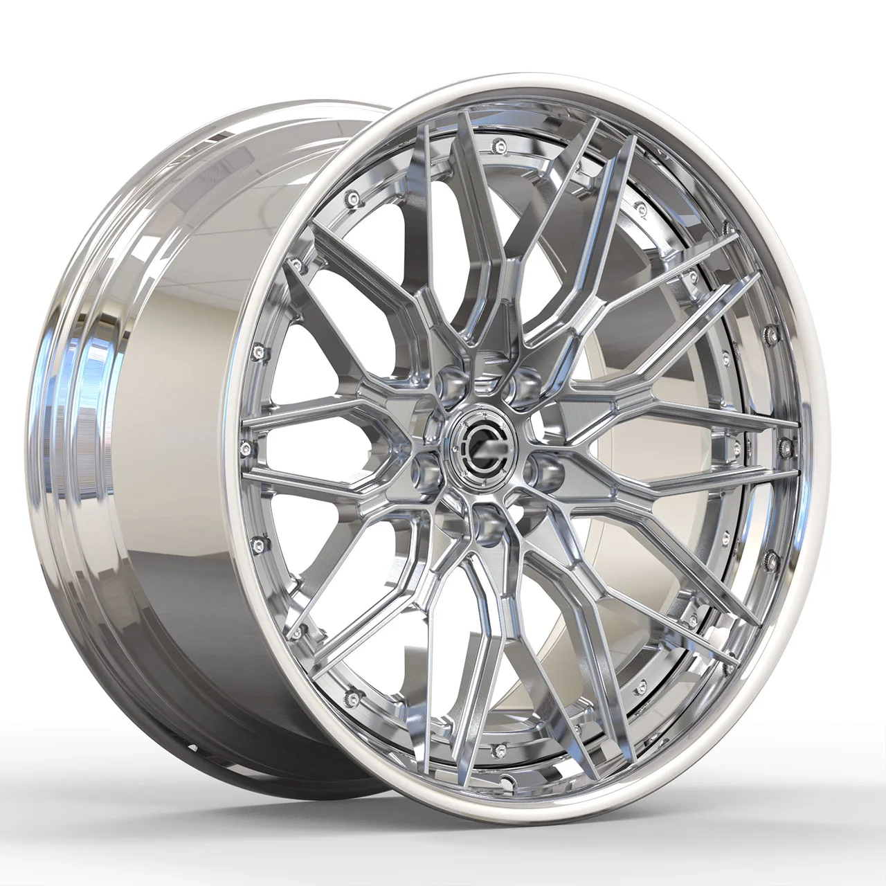 2 Piece Forged Brushed Polished 5x120 5x112 5x114.3 18 19 20 21 22 Inch Wheel for Racing Car Wheel manufacture