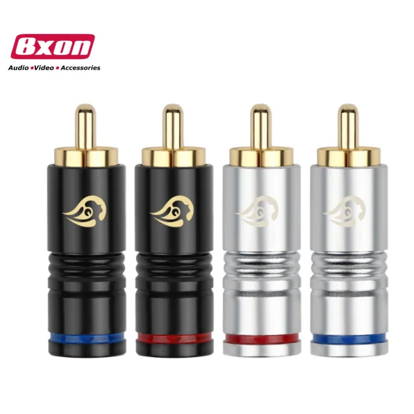 Crystal Clear Signal! 4x Gold Plated RCA Twist Lock Plugs – Audiocrast Hi-Fi Adapters