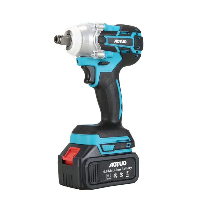 Aotuo Industrial Impact Wrench 20V Brushless Battery 1/2 Inch Chuck 4.0AH/6.0AH Battery Capacity 800Nm Max Torque 1 Year