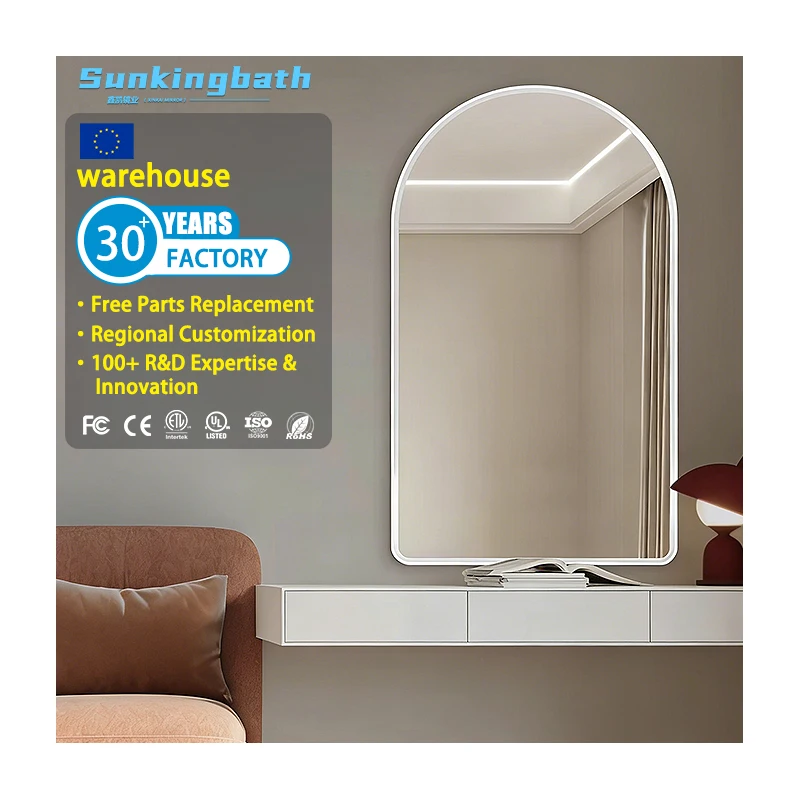 Decorative Stainless Steel Frame Mirror Wall Mirror Luxury Modern Dressing Mirror Bathroom Mirror for Home