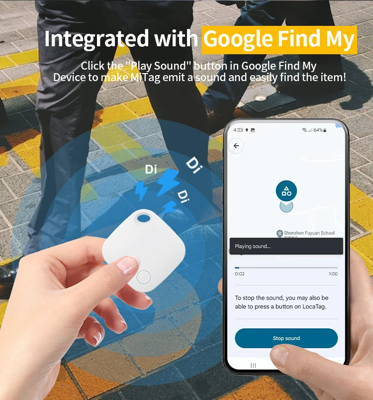 RSH Custom Logo Google Find My Tag Android Smart Tracker Key Finder Locator Wallet Lugggae Pet Tracking GPS Tracker Find Hub details