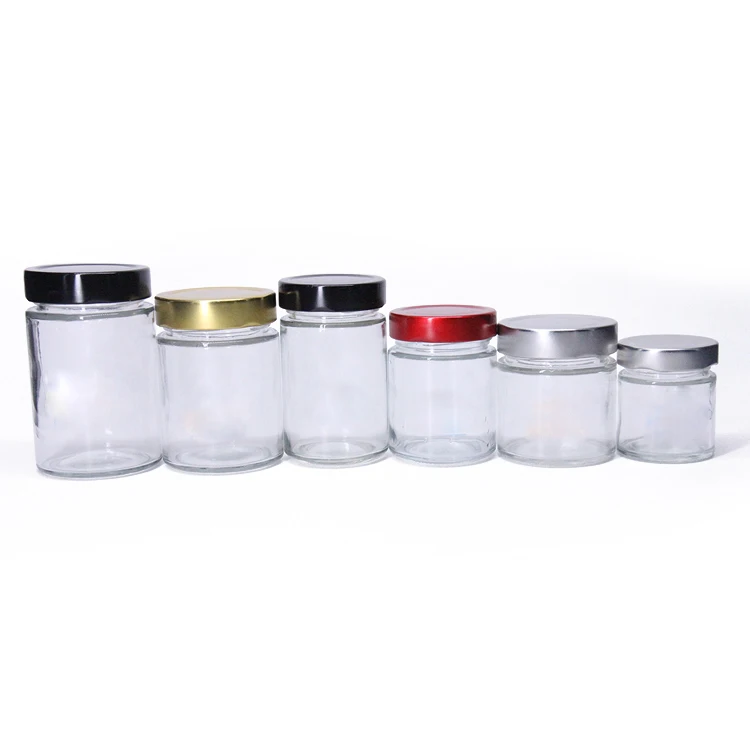 Factory Price 100ml 150ml 200ml Small Round Glass Jam Container Glass Jar With High Lids