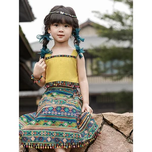 Summer Special Design Girl Baby Dress Set Tank Top and Skirt Two Piece Set Toddler Girl Clothing Sets 6-7 Years
